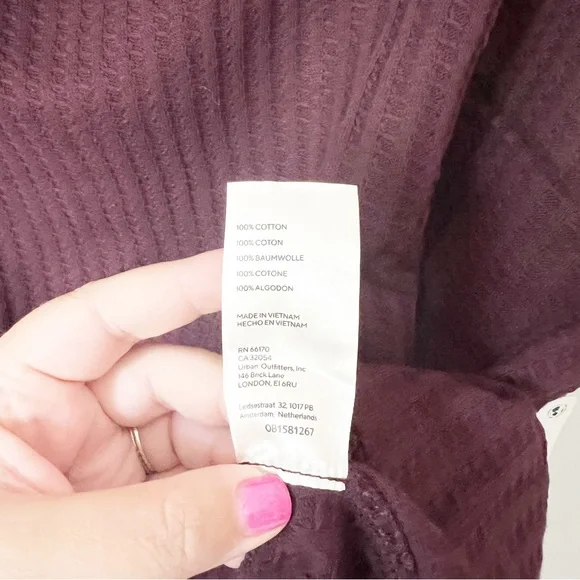 Free People Juicy Long Sleeve Waffle Knit Thermal Top Date Night S NWT - Picture 8 of 10